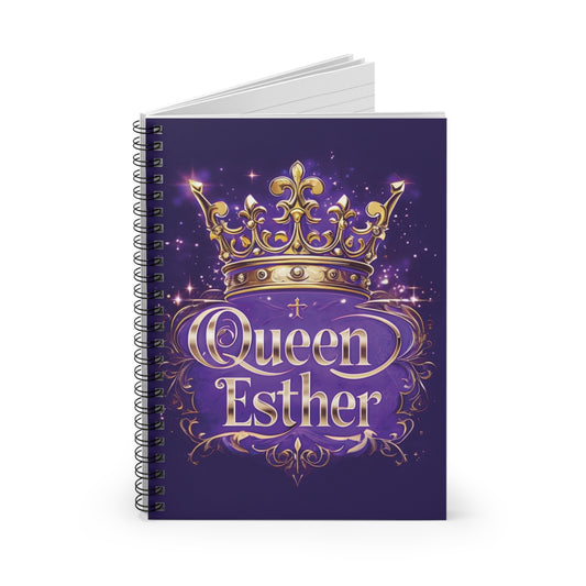 Queen Esther Spiral Notebook β Personalized Royal Crown Ruled Journal