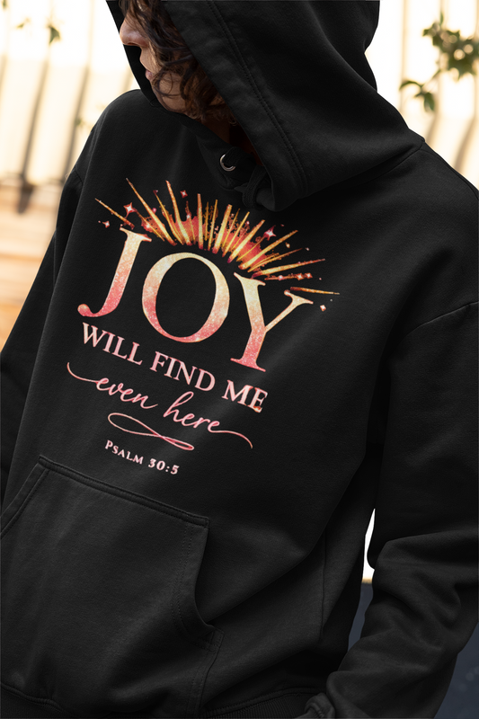 Joy Will Find Me Hooded Long Sleeve Tee