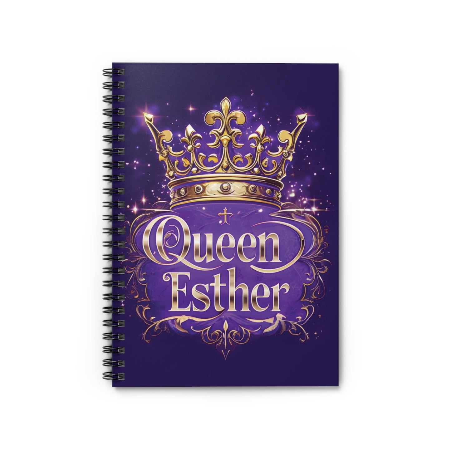 Queen Esther Spiral Notebook — Personalized Royal Crown Ruled Journal