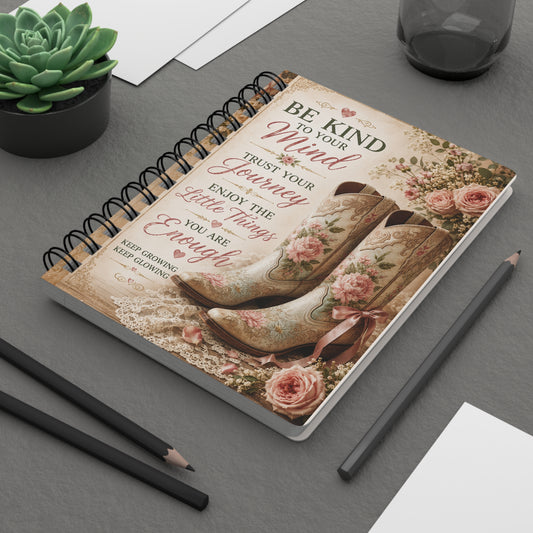 Be Kind To You Floral Cute Notebook for Self-Care & Gratitude