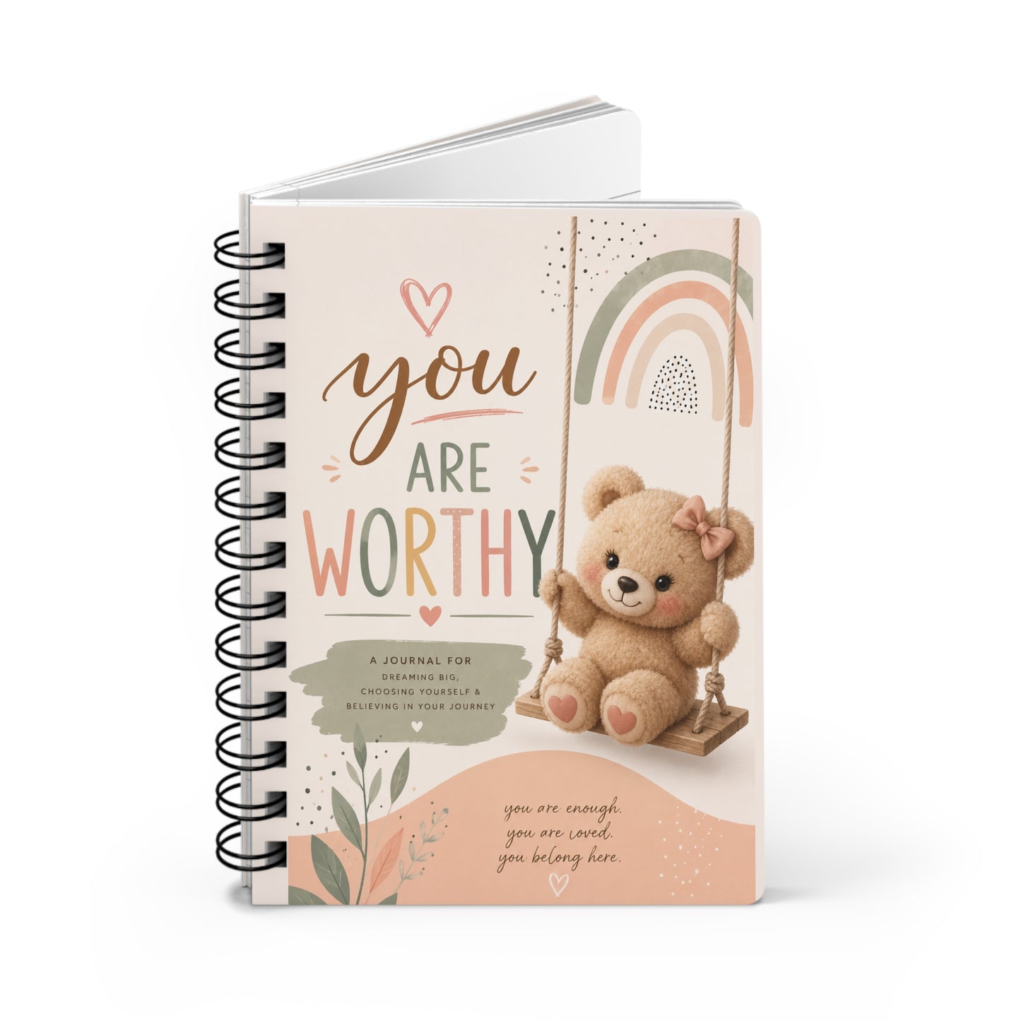 You Are Worthy Spiral Journal