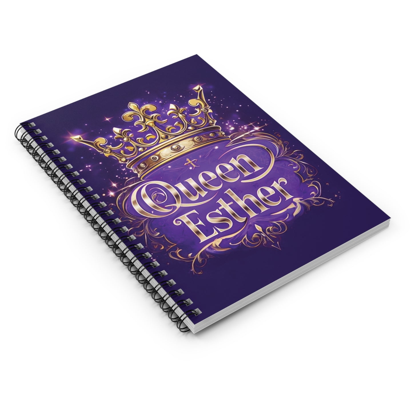 Queen Esther Spiral Notebook — Personalized Royal Crown Ruled Journal